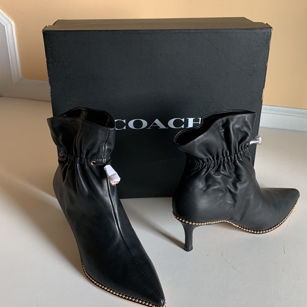 COACH Wynie Leather Ankle Boots - Picture 7 of 13
